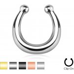 Šperky eshop ocelový fake piercing do nosu lesklá podkova ukončená kuličkami SP45.24 zlatá – Zboží Dáma
