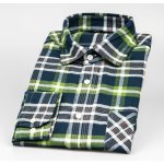 Luiz Bruno pánská flanelová košile dlouhý rukáv regular fit zelené káro 177 – Zboží Dáma