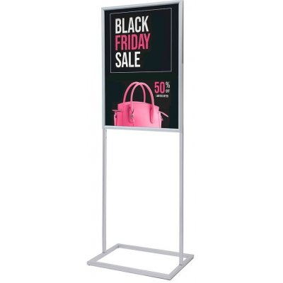A-Z Reklama CZ Plakátový stojan se zaklapávacím rámem A1 Stříbrný – Zboží Živě