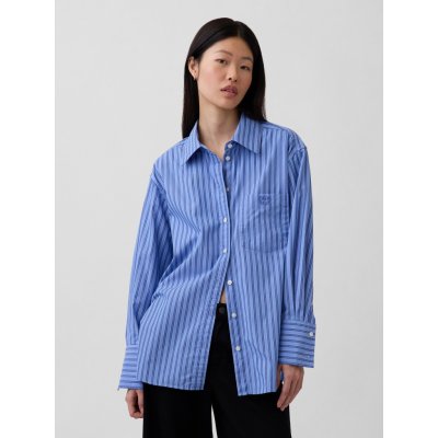 GAP Oversize popelínová košile s logem Big Shirt Tmavě modrá – Zboží Mobilmania