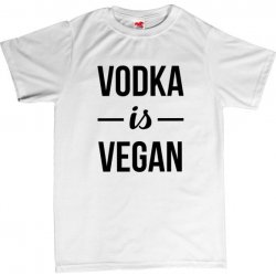 Vodka is vegan pánské tričko s potiskem 418 bílá white žlutá