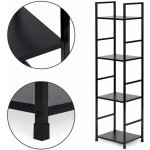 MODERNHOME - Moderní dřevěná knihovna, kovový rám LOFT 4 police – Zboží Dáma