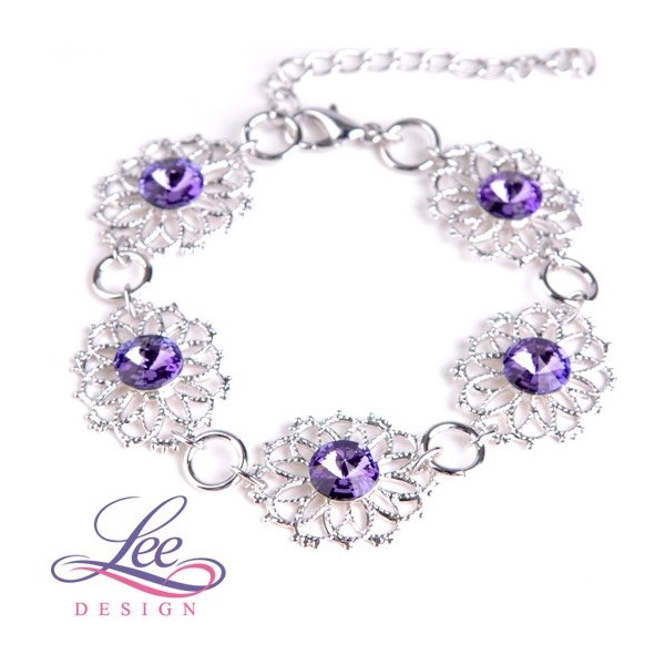 Náramek Swarovski náramek Krajka Rivoli Tanzanite NARKRA8-23 Lee Design