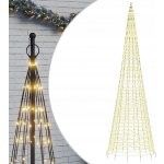 vidaXL LED vánoční stromek na stožár 1534 teplých bílých LED 500 cm – Hledejceny.cz