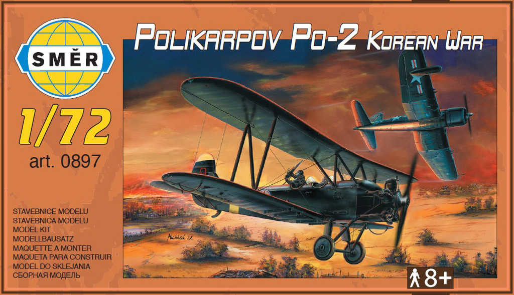Směr SMĚR Model letadlo dvouplošník Polikarpov Po-2 Korean War stavebnice letadla 1:72