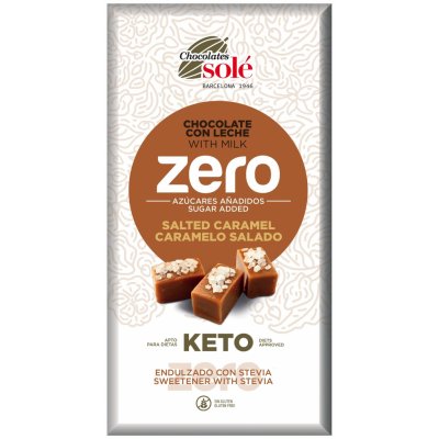 SOLÉ Mléčná čokoláda slaný karamel se stévií bez cukru 100 g – Zbozi.Blesk.cz