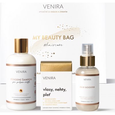 VENIRA beauty bag kapsle pro vlasy (80 kapslí), šampon pro podporu růstu vlasů (300 ml), vlasové sérum hair booster (100 ml) – Hledejceny.cz