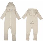 Moniel Dětský rostoucí teplákový overal Králík Basic Light Beige – Zboží Mobilmania
