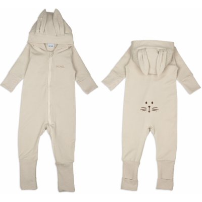 Moniel Dětský rostoucí teplákový overal Králík Basic Light Beige – Zboží Mobilmania