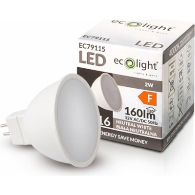 Ecolight LED žárovka MR16 12V 2W neutrální bílá EC79115