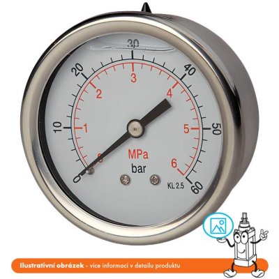 Pneumatics & Hydraulics Manometr glycerinový zadní 0/16 bar - G1/4" – Sleviste.cz