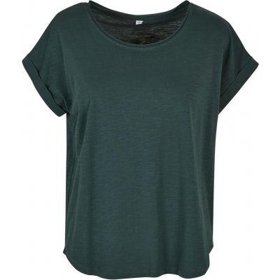 Build Your Brand tričko s prodlouženým zadním dílem Lahvově zelená – Sleviste.cz