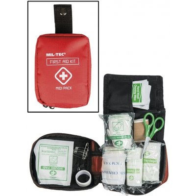 Mil-Tec Sada první pomoci First Aid Midi Červená – Zboží Mobilmania