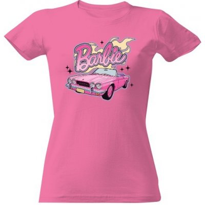 Tričko s potiskem Barbie car dámské Růžová