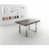Jídelní stůl DELIFE Jídelní stůl Edge 140 x 90 XL platinová akácie nerezová ocel úzká