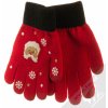 Dětské rukavice 1Mcz Touch Gloves Santa Claus dotykové rukavice dětské červeno černé