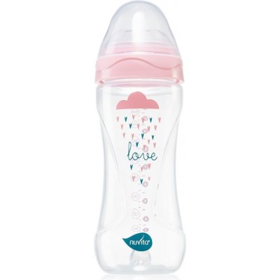Nuvita Cool Bottle kojenecká láhev Transparent pink 330 ml