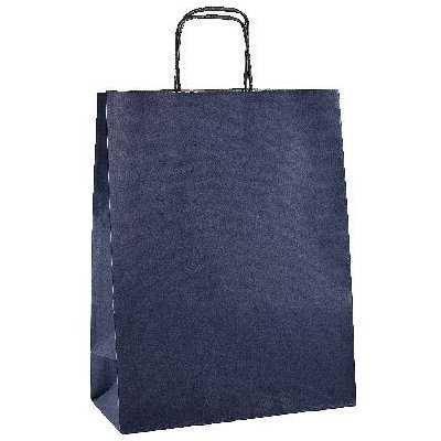 Papírová taška 18x21x8cm EKO Modrá s proužkem – Zboží Živě