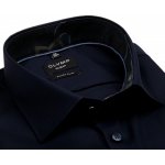 Olymp Super Slim košile s vetkaným vzorem a květovaným límcem prodloužený rukáv tmavomodrá – Zboží Dáma