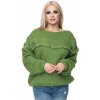 Dámský svetr a pulovr PeeKaBoo Dámský nadýchaný svetr s třásněmi Duna zelená
