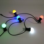 DecoLED Světelná girlanda pro žárovky s paticí E27 10 m 20 zásuvek černý kabel – Hledejceny.cz