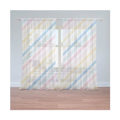 Sablio Záclony Tříbarevné pruhy: 2ks 150x250cm – Hledejceny.cz