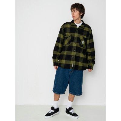 Polar Skate Mike Flannel (black/army green)