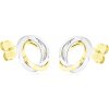 Náušnice Gemmax Jewelry Elegantní minimalistické náušnice kroužky ze žluto-bílého zlata na puzetu GLECN-01566