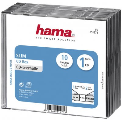 Hama CD BOX SLIM náhradní obal, 10ks/bal, transparentní/černá – Hledejceny.cz