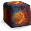 Sedací vak a pytel Sablio taburet Cube basketbalový míč 40x40x40 cm