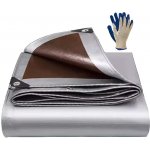 ShopJK krycí plachta STŘÍBRNO HNĚDÁ 3X7 M 210G/M2 – Zboží Dáma