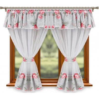 BytoTex Hotová záclona Milena růžová 400x160 cm – Hledejceny.cz