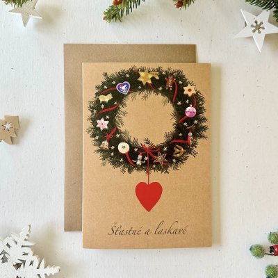 Be Nice EKO vánoční přání Šťastné a laskavé - Pohádkový věnec – Zboží Dáma