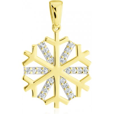 Gemmax Jewelry Zlatý přívěsek Sněhová vločka GLPCB 39471