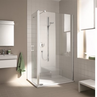 Sprchový kout Plano Davos Plus Walk-in Levý bílý/sklo 90 x 200 cm