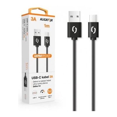 Datový kabel Aligator Power 3A, USB-C , 1m černý – Zbozi.Blesk.cz