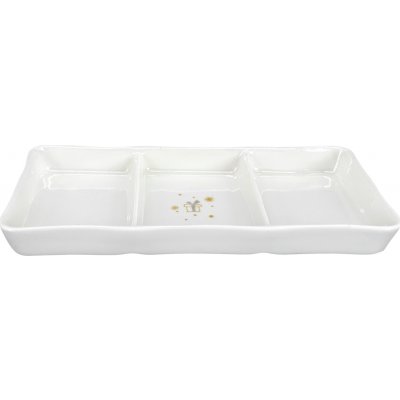 by inspire Porcelánová degustační miska Zlatá Koleda 2025 3 sekce bílá 21 x 9 cm – Zboží Mobilmania