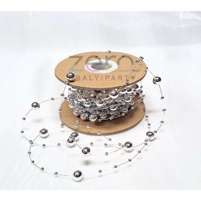 Girlanda z perel x 130 cm stříbrná – Zboží Mobilmania