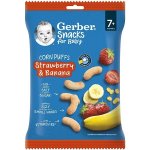 Gerber Snacks kukuřičné křupky jahoda a banán 28 g – Zboží Dáma