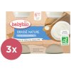 Dětský dezert a pudink Babybio Brassé z francouzského mléka natur 3 x 2 x 130 g