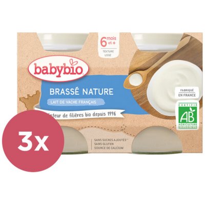 Babybio Brassé z francouzského mléka natur 3 x 2 x 130 g – Zbozi.Blesk.cz