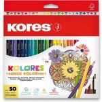 Kores Trojhranné pastelky KOLORES Mandalas pro antistresové omalovánky 3 mm 50 barev – Hledejceny.cz