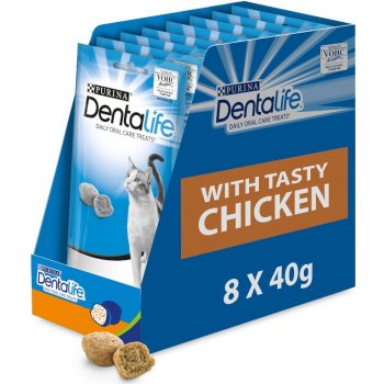 Purina Dentalife snack pečující o zuby s kuřecí příchutí 16 x 40 g