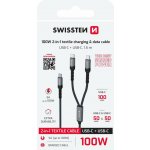 Swissten 72501201 2v1 USB-C na 2× USB-C 1,5m černý – Zboží Živě