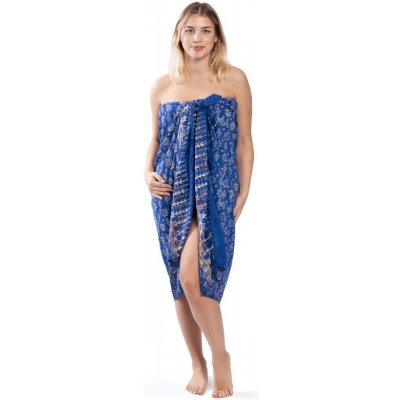 Sarong BALI BATIK béžovo-modrý – Zboží Mobilmania