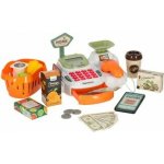 KIK Pokladna pro děti supermarket obchod skener kalkulačka košík s příslušenstvím 36 el. – Zbozi.Blesk.cz