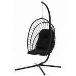 tectake 404981 závěsné křeslo ariane s rámem a polštářem nosnost 160 kg - černá – Zboží Dáma