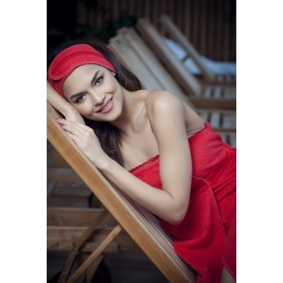 MaryBerry Wellness čelenka červená s krajkou – Zboží Dáma