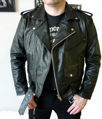 Hard Leather Stuff kožená bunda černá