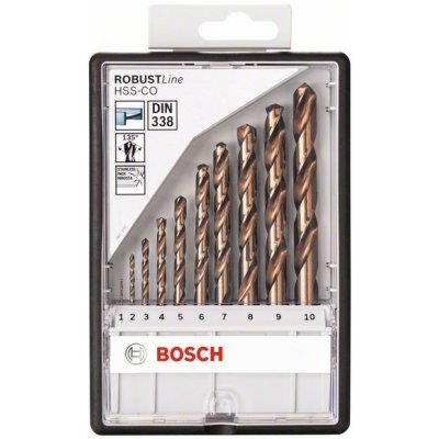 Sada vrtáků do kovu Robust Line HSS-Co, Bosch 1 - 10 mm, 10ks – Sleviste.cz